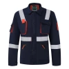 Export European code polyester-polyester twill long-sleeved reflective strip two-piece work clothes, auto repair work clothes, workshop factory uniforms, labor protection clothing, spring and autumn long-sleeved work clothes, men's dirt-resistant and wear-resistant labor protection clothing wholesale, auto repair clothing, workshop factory uniforms, construction site uniforms Specification image
